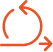 Agility icon with a curved red arrow on a transparent background